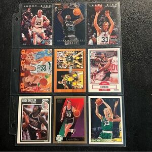 VINTAGE NBA Basketball Sheet of‎ 9 Cards Larry Bird Shaq Drexler Hardaway